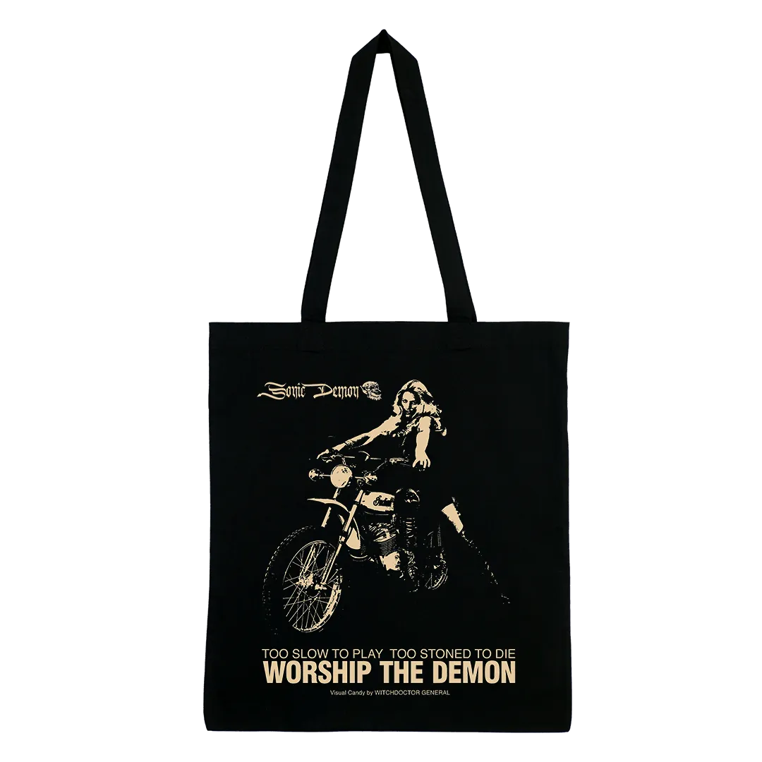 Sonic Demon - Biker Girl Tote Bag - Black