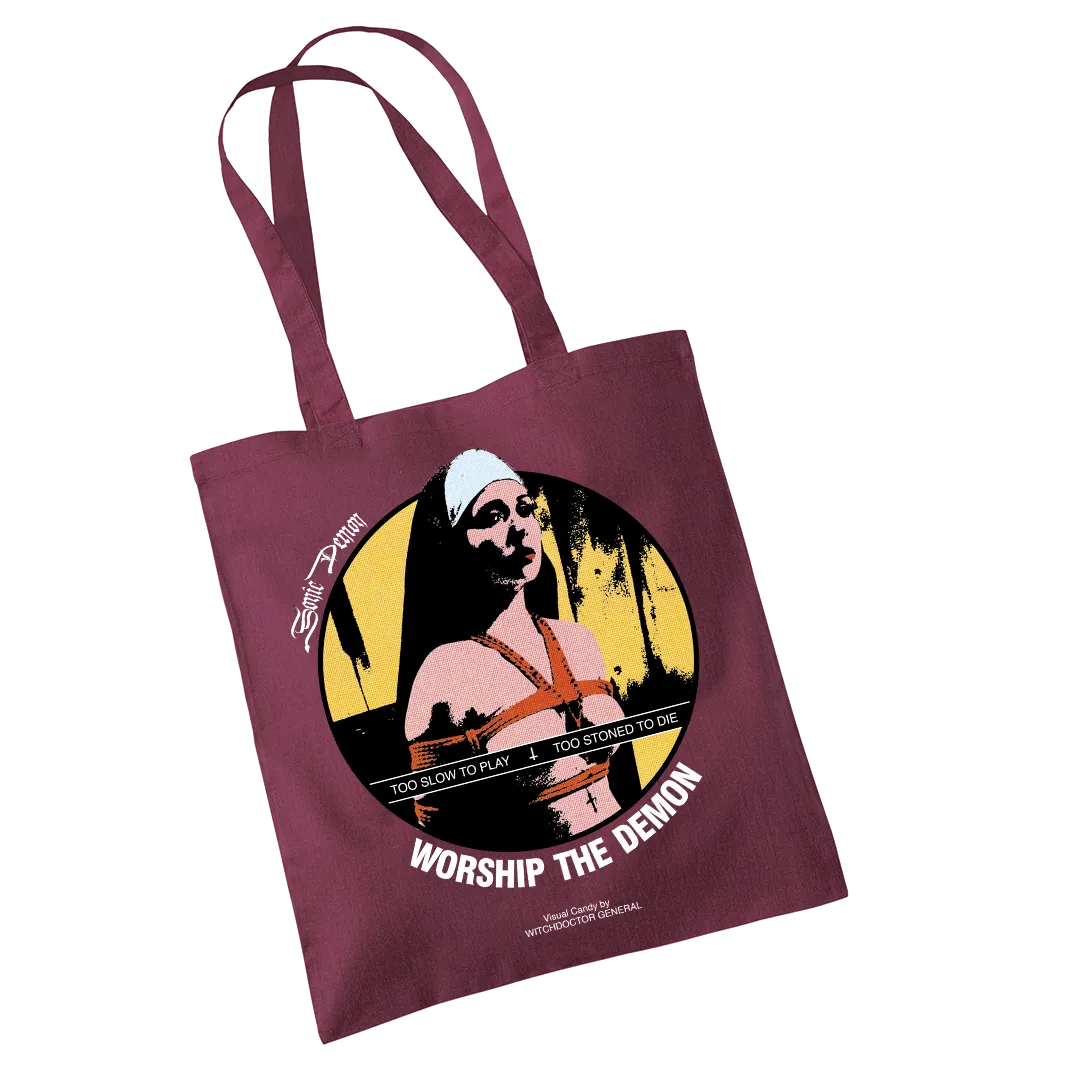 Sonic Demon - Nun Tote Bag - Burgundy