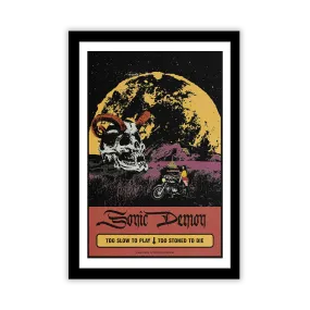 Sonic Demon - Too Slow To Play, Too Stoned To Die Print - Framed