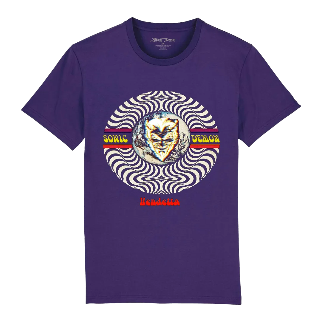 Sonic Demon - Vendetta Album Cover T-Shirt - Purple