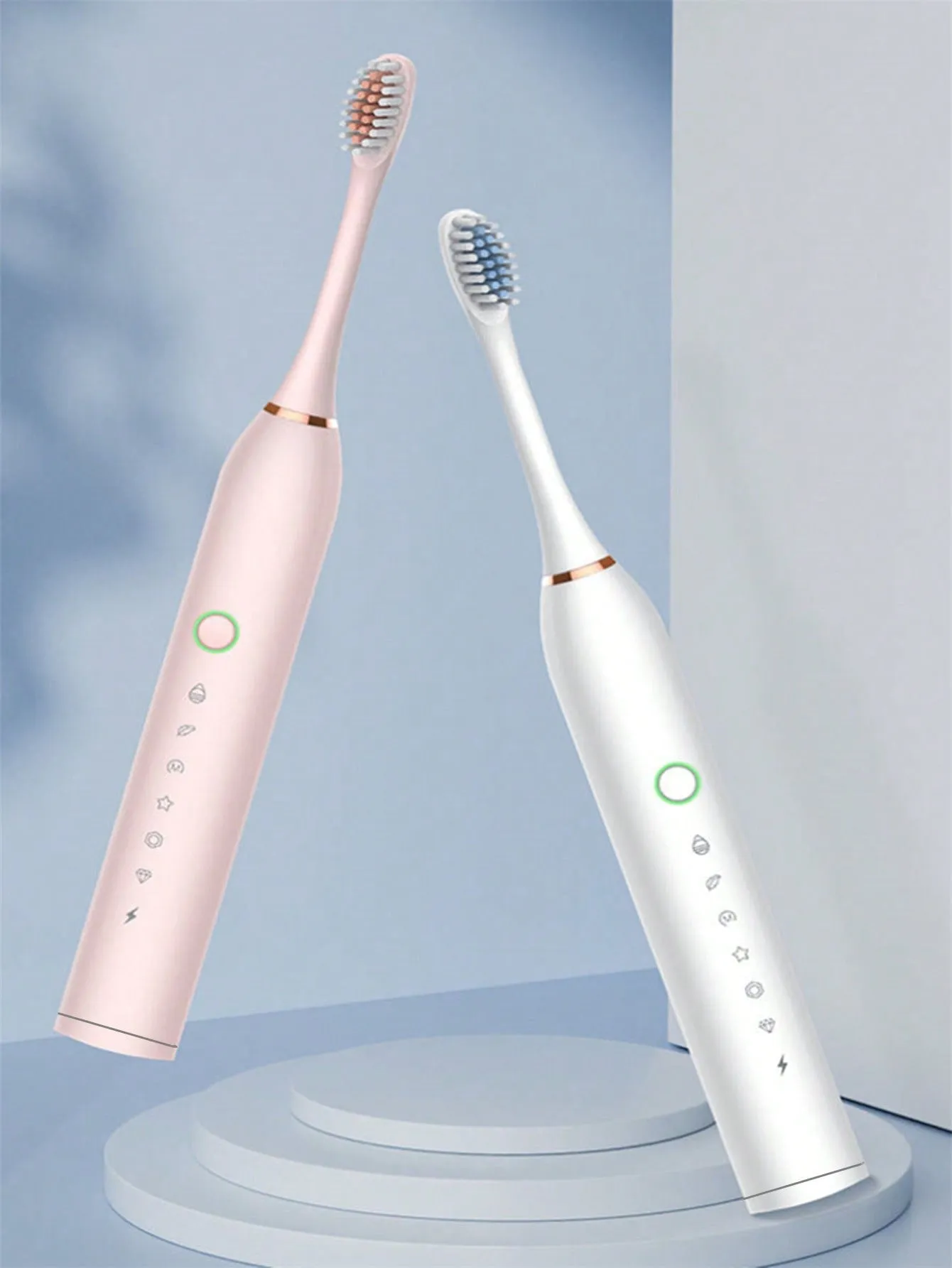 Sonic Electric Toothbrush With Soft Bristles & 4 Replacement Brush Heads