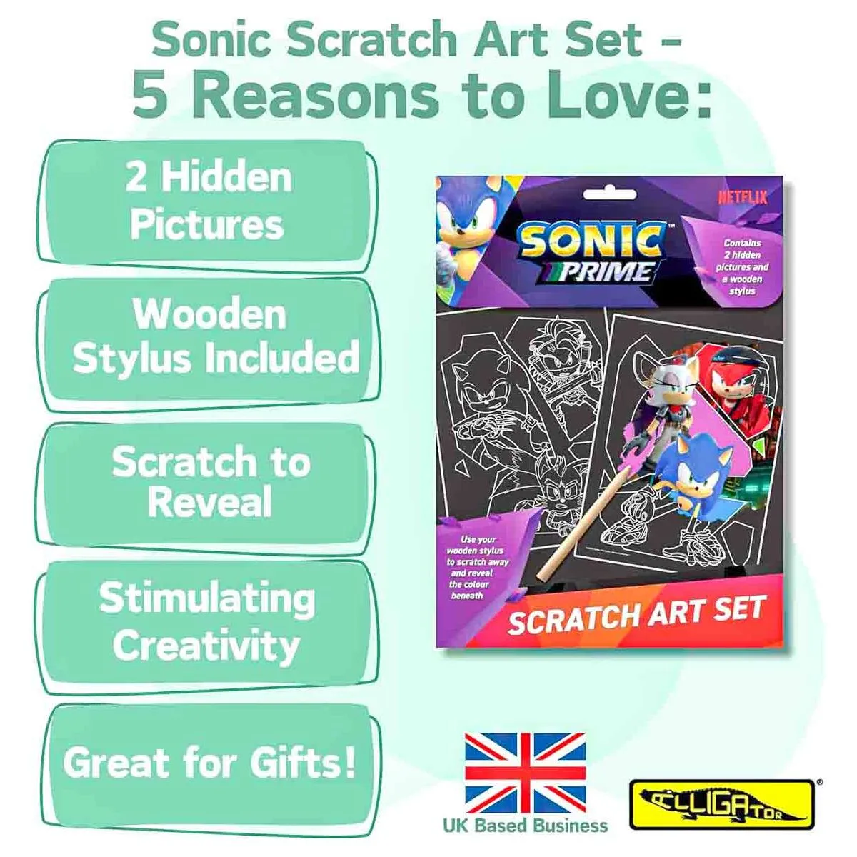 Sonic Prime Scratch Art Set