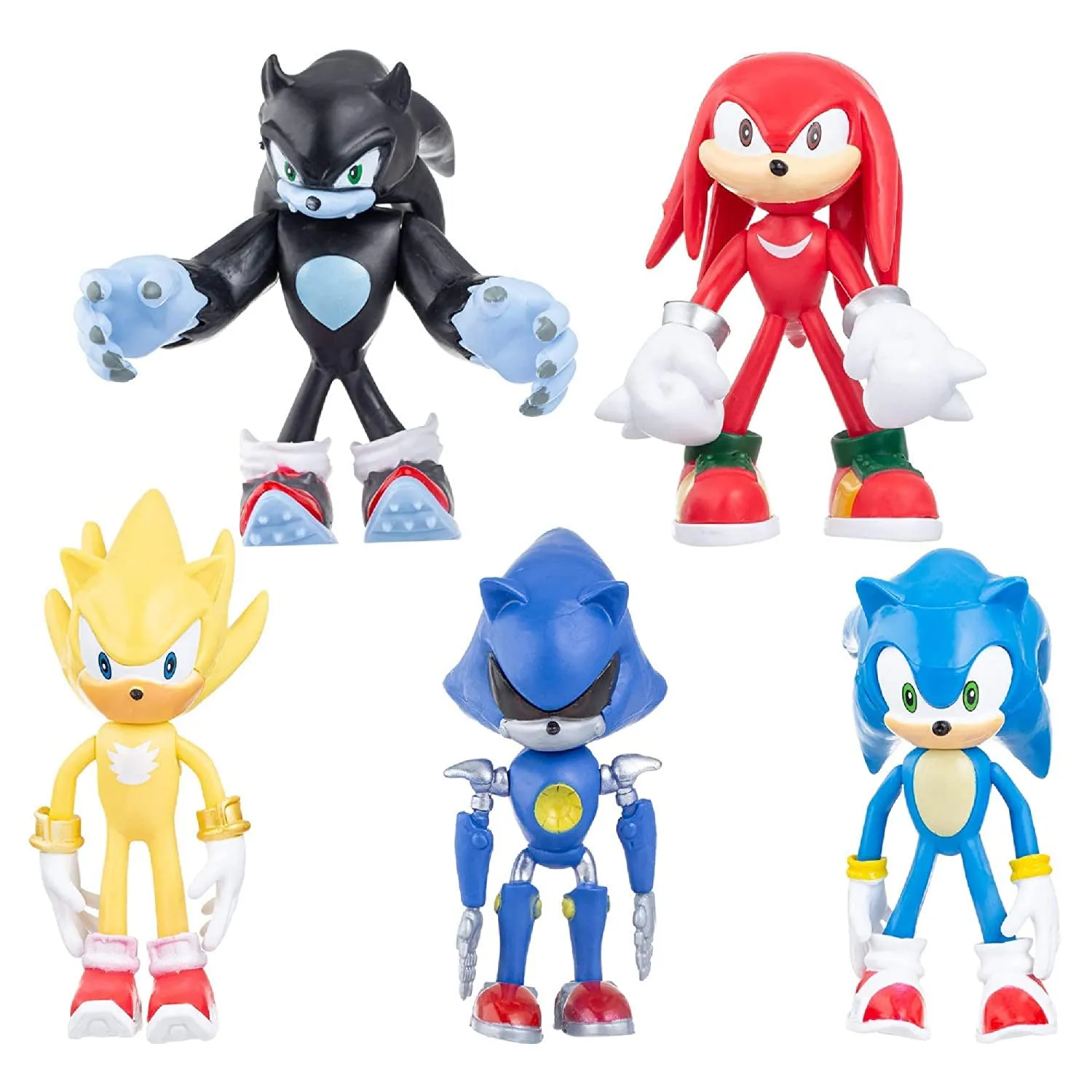 Sonic | Set of 5 Action Figures Set | Spike Sonic, Robo Sonic | 12.5 Cms |