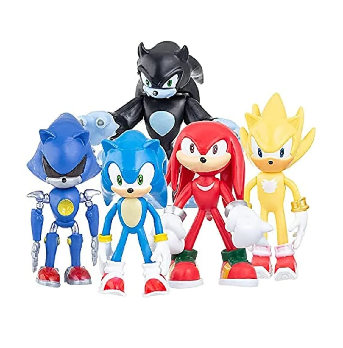 Sonic | Set of 5 Action Figures Set | Spike Sonic, Robo Sonic | 12.5 Cms |