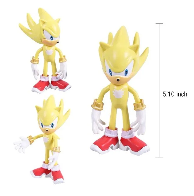 Sonic | Set of 5 Action Figures Set | Spike Sonic, Robo Sonic | 12.5 Cms |