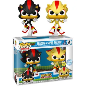 Sonic - Shadow & Super Shadow US Exclusive Glow Pop! Vinyl 2-Pack