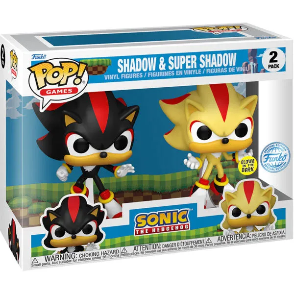 Sonic - Shadow & Super Shadow US Exclusive Glow Pop! Vinyl 2-Pack