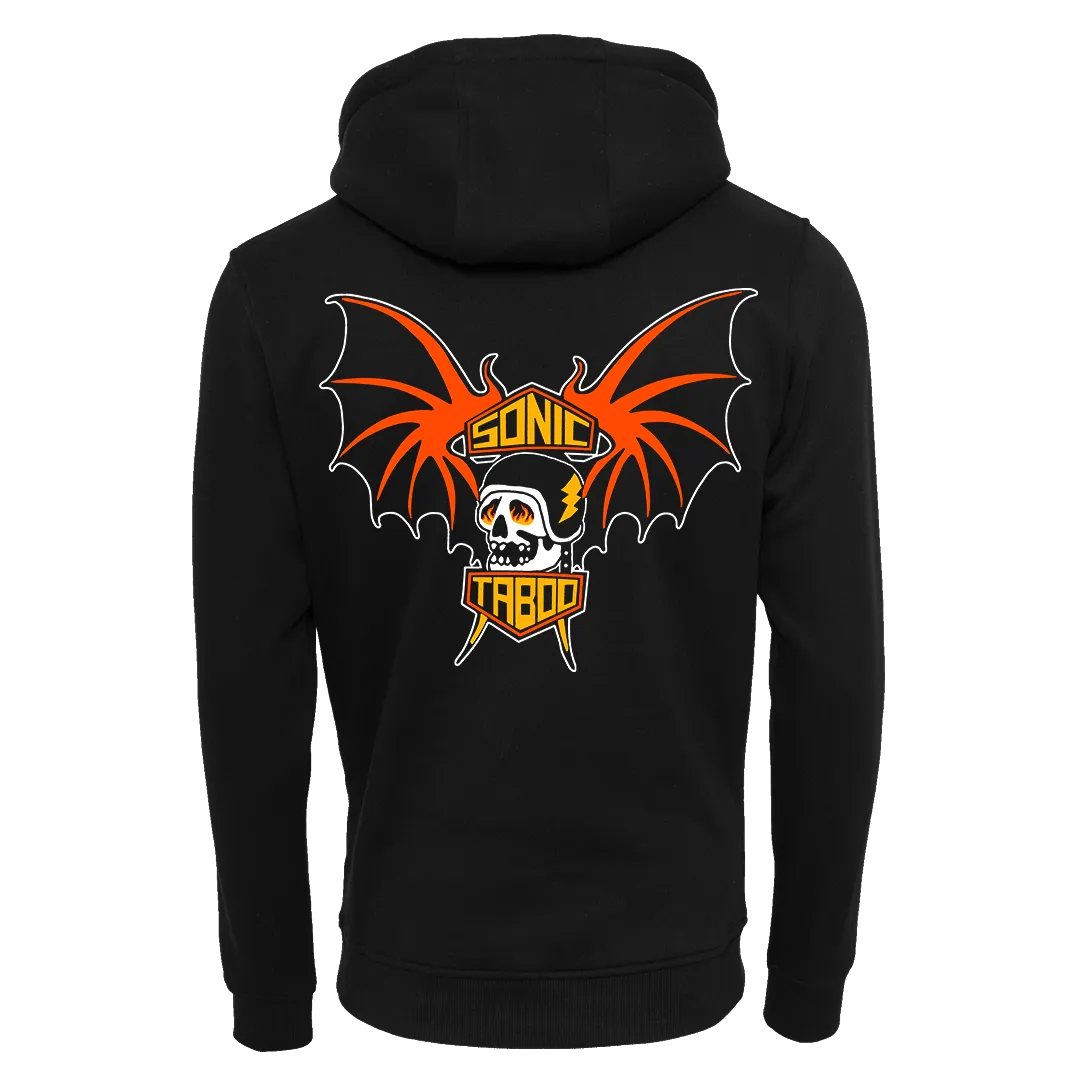 Sonic Taboo - Batwings Logo Zip Hoodie - Black