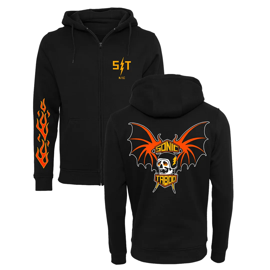 Sonic Taboo - Batwings Logo Zip Hoodie - Black