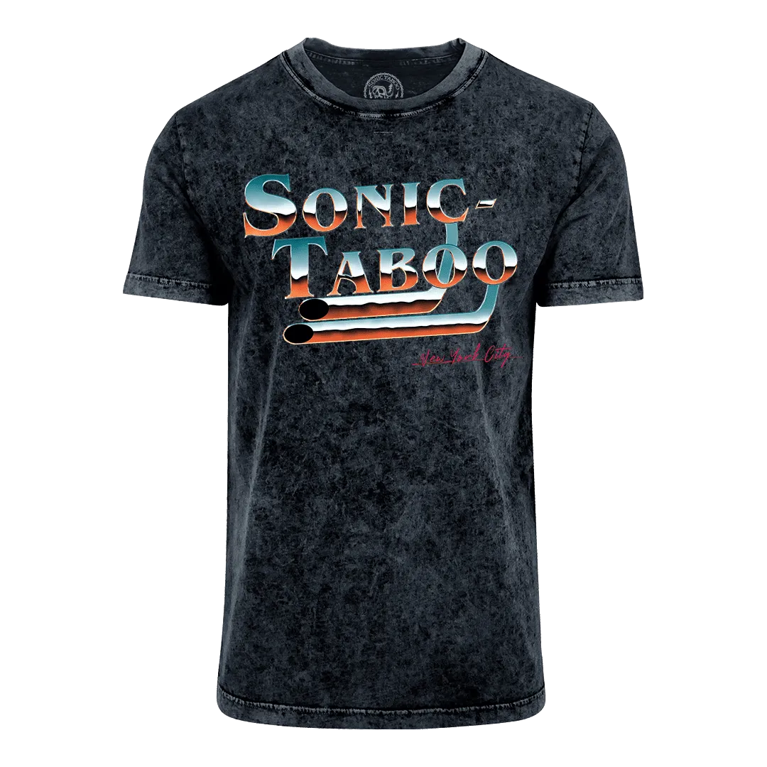 Sonic Taboo - Chrome Logo Acid Wash T-Shirt - Black