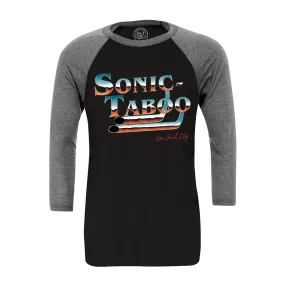 Sonic Taboo - Chrome Logo Raglan - Deep Heather/Black