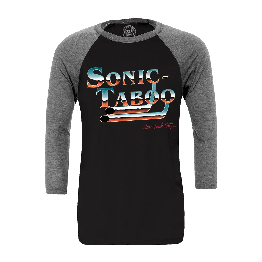 Sonic Taboo - Chrome Logo Raglan - Deep Heather/Black