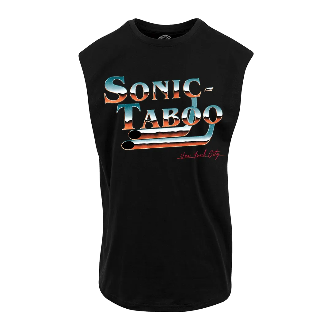 Sonic Taboo - Chrome Logo Sleeveless T-Shirt - Black