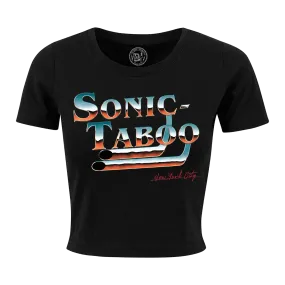 Sonic Taboo - Chrome Logo Women’s Crop T-Shirt - Black