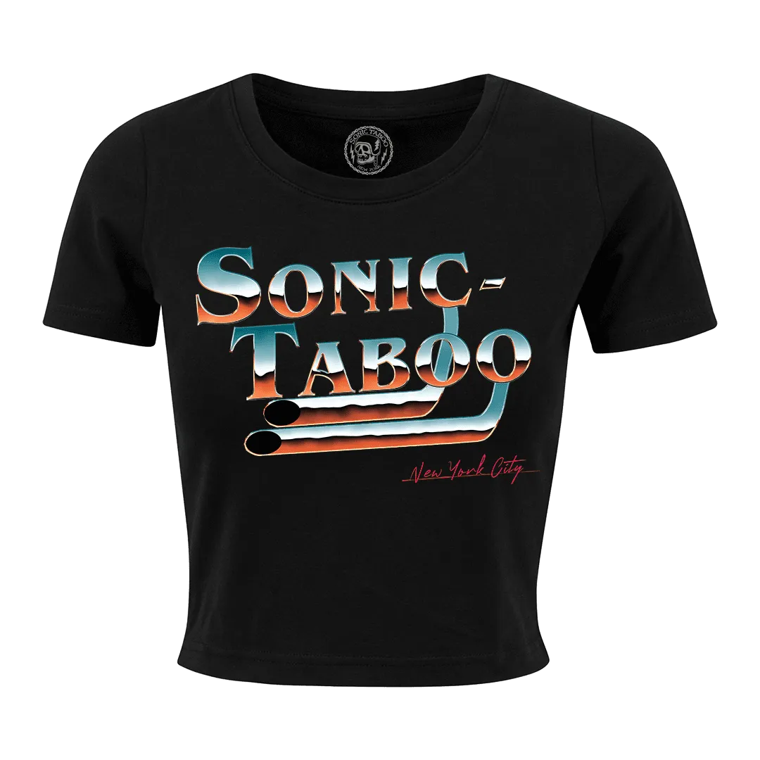 Sonic Taboo - Chrome Logo Women’s Crop T-Shirt - Black