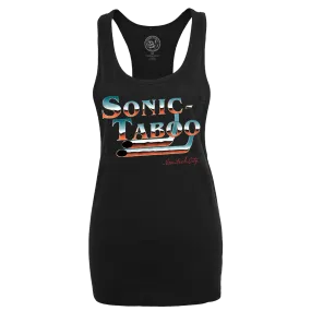 Sonic Taboo - Chrome Logo Women’s Racerback Tank Top - Black