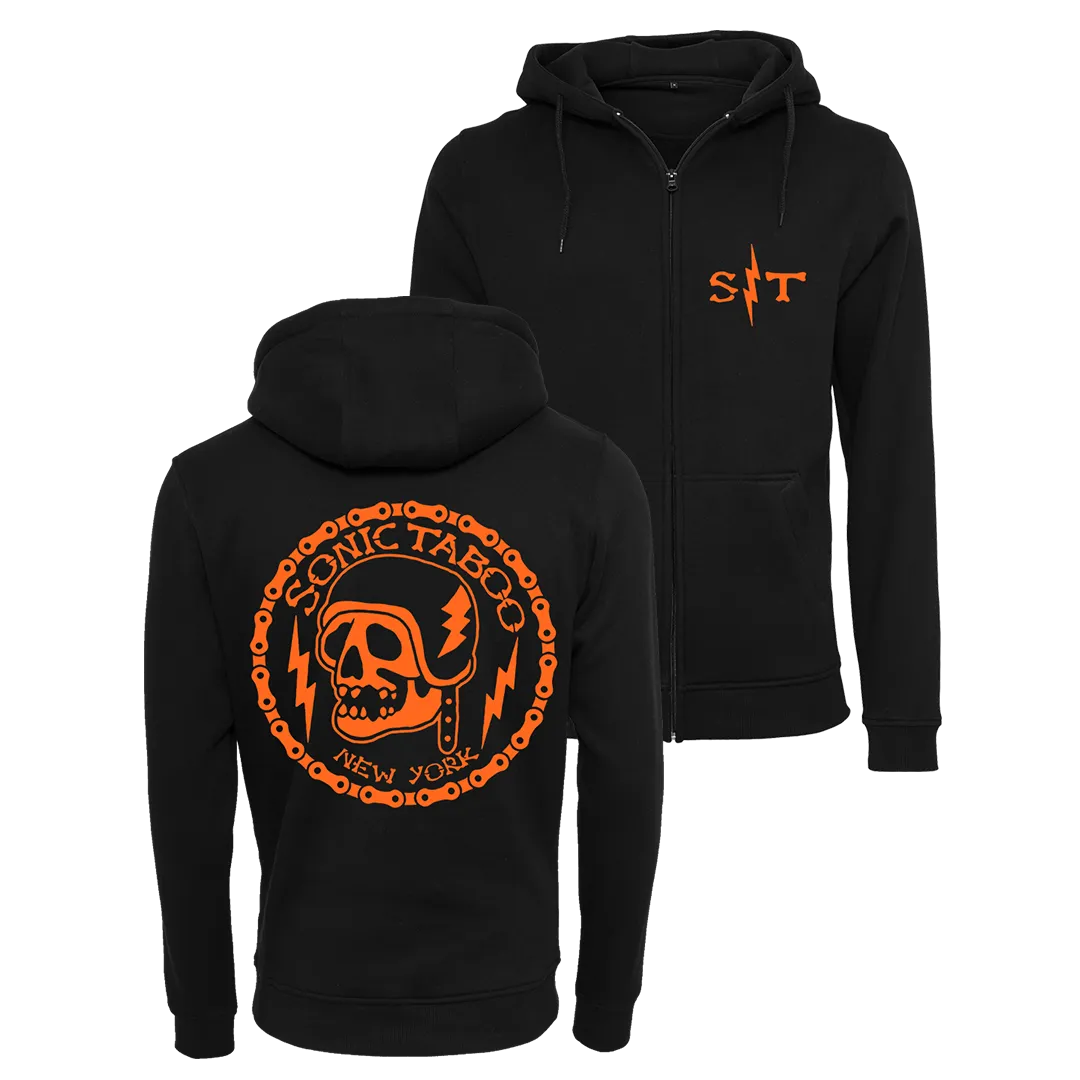 Sonic Taboo - Skull Logo (Harley) Zip Hoodie - Black