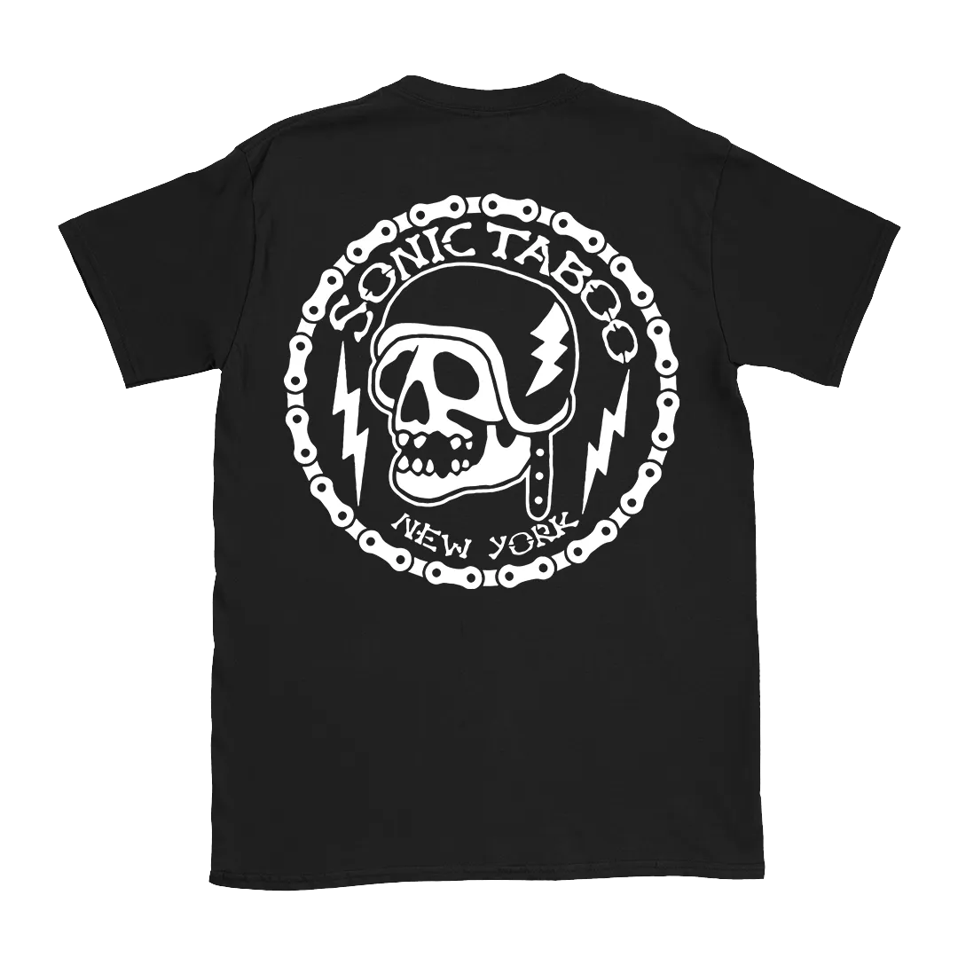 Sonic Taboo - Skull Logo (White) T-Shirt - Black