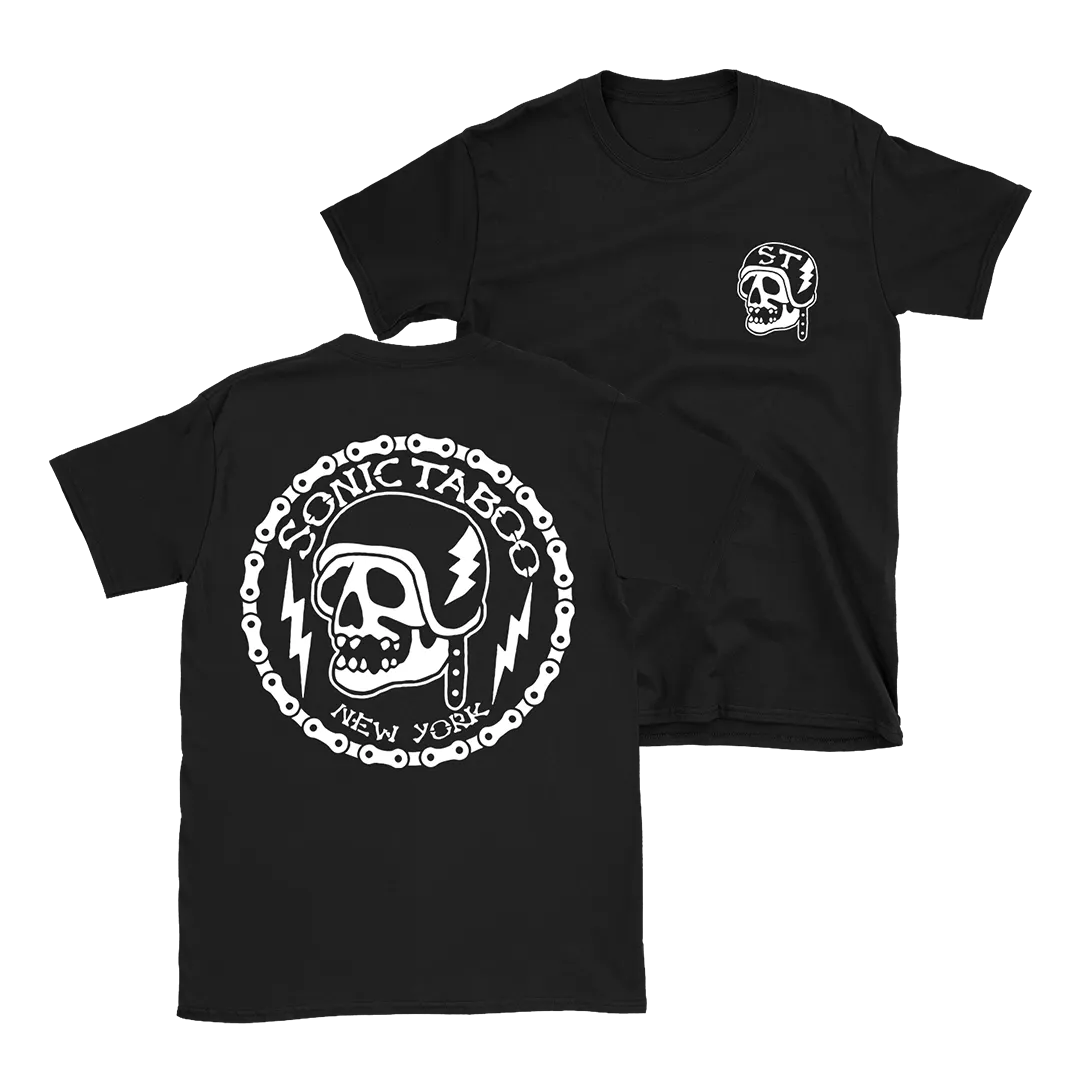 Sonic Taboo - Skull Logo (White) T-Shirt - Black