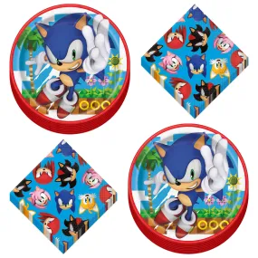 Sonic the Hedgehog and Friends Paper Dinner Plates and Lunch Napkins (Serves 16)