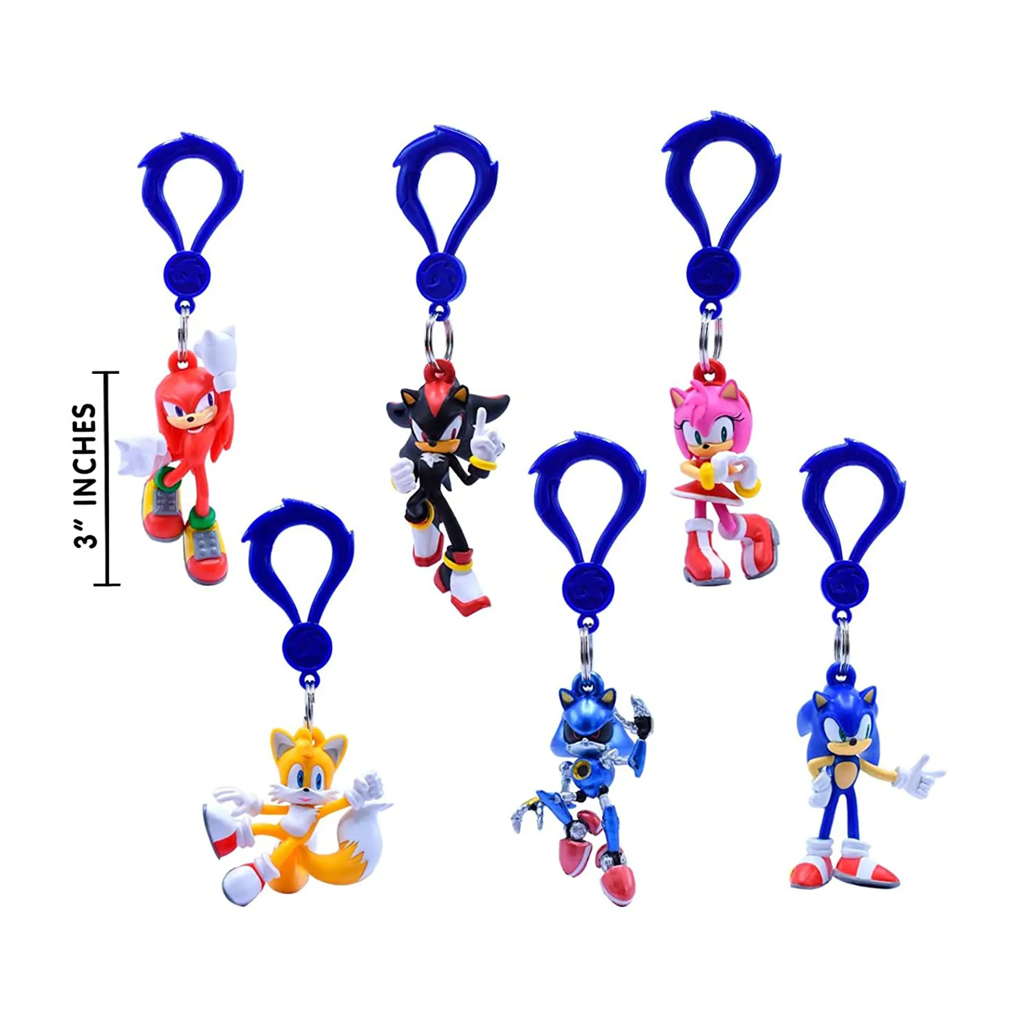 Sonic the Hedgehog Backpack Hangers, 3 Inches, Assortment, 1 Count