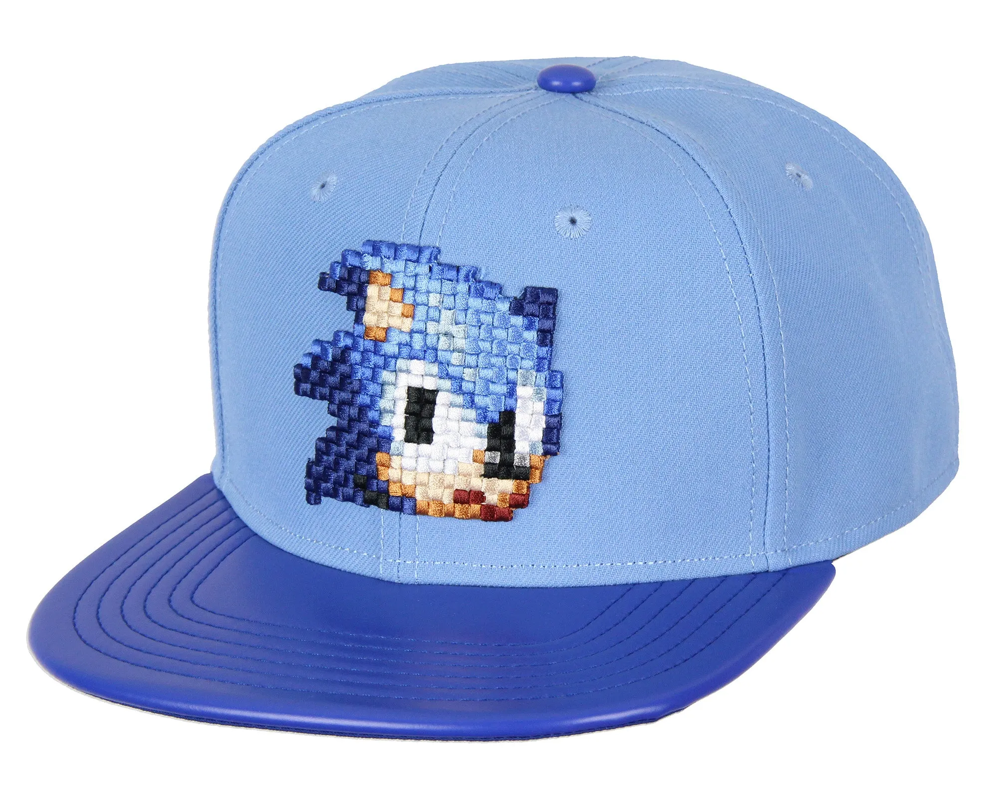 Sonic The Hedgehog Hat - Sonic Pixel Face Adjustable Snapback Hat Cap