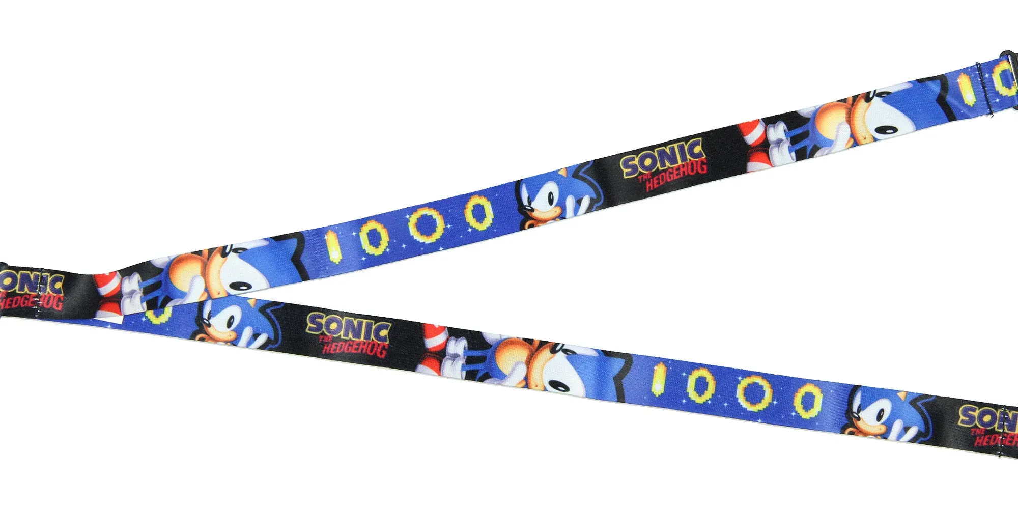 Sonic The Hedgehog Lanyard ID Badge Holder w/ Rubber Charm and Sticker