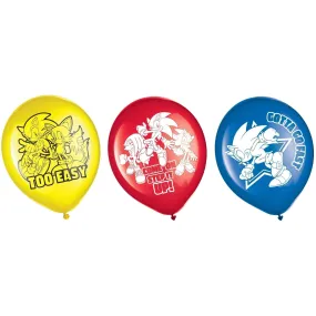 Sonic the Hedgehog Latex Balloons, 12 in, 6 Count