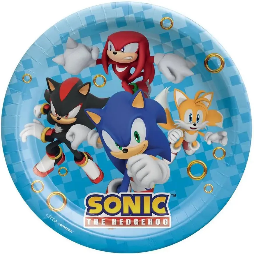 Sonic the Hedgehog Plates - Dinner 8 Pkt