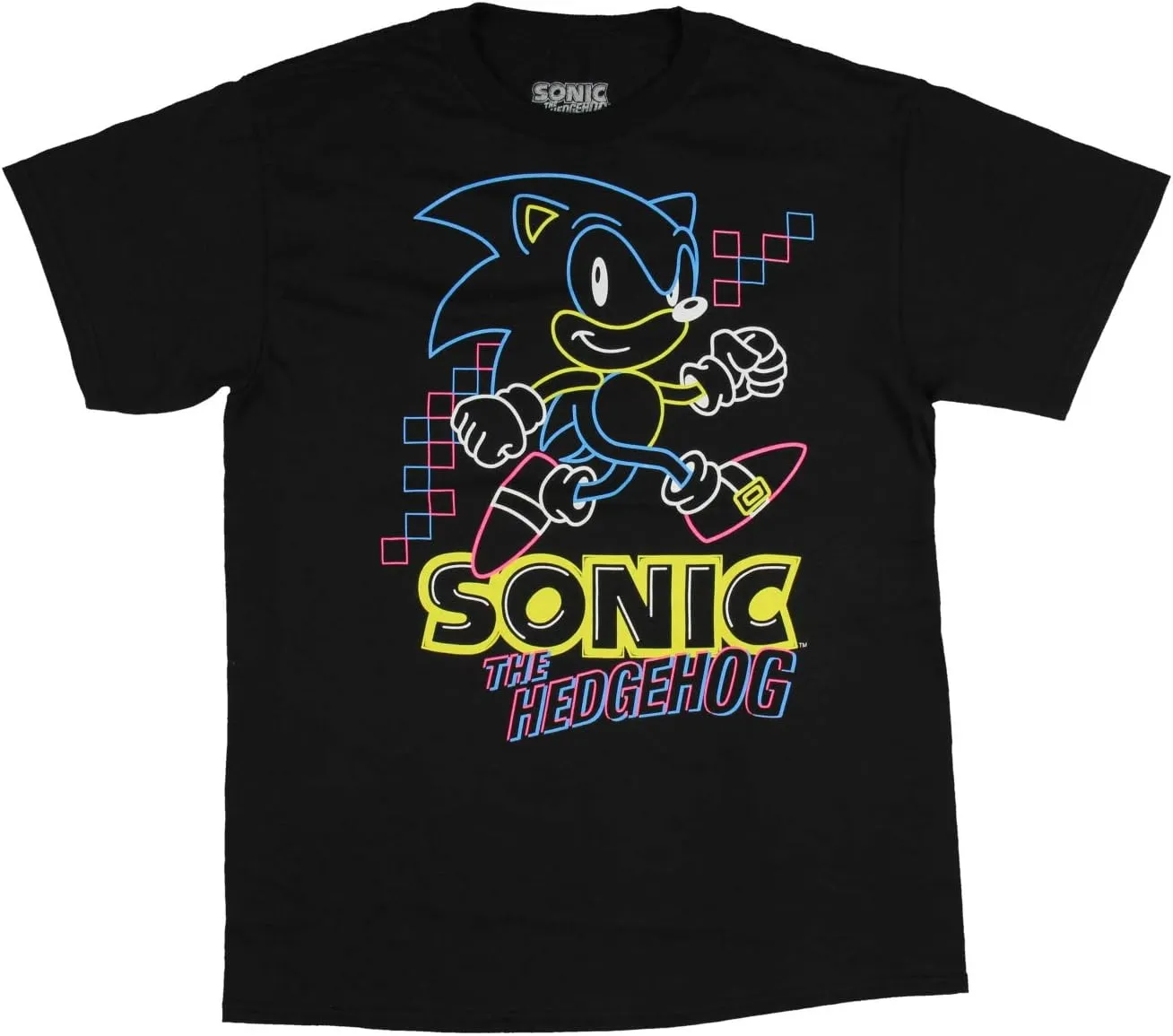 Sonic The Hedgehog Shirt For Boys Glow-In-The-Dark Neon Graphic T-shirt