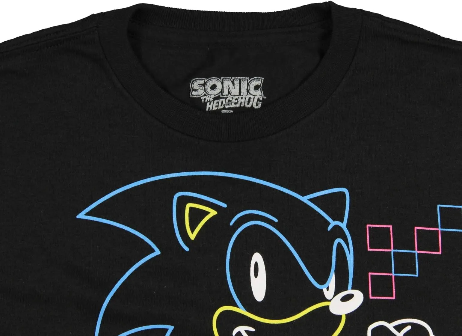 Sonic The Hedgehog Shirt For Boys Glow-In-The-Dark Neon Graphic T-shirt