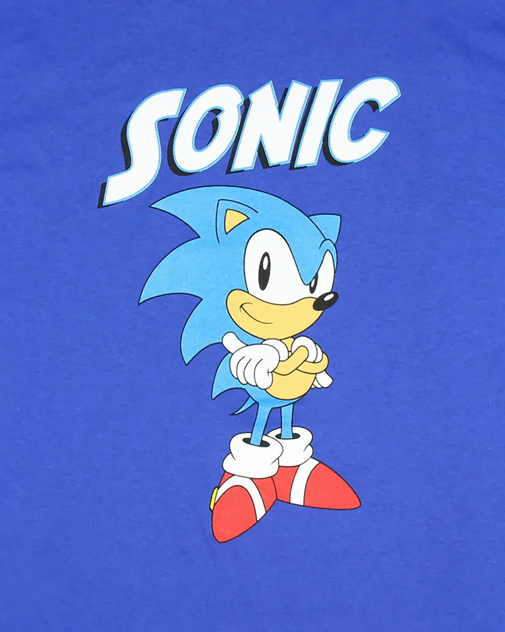 Sonic the Hedghog Boy's Sonic Folded Arms Victory Short Sleeve Kids T-Shirt