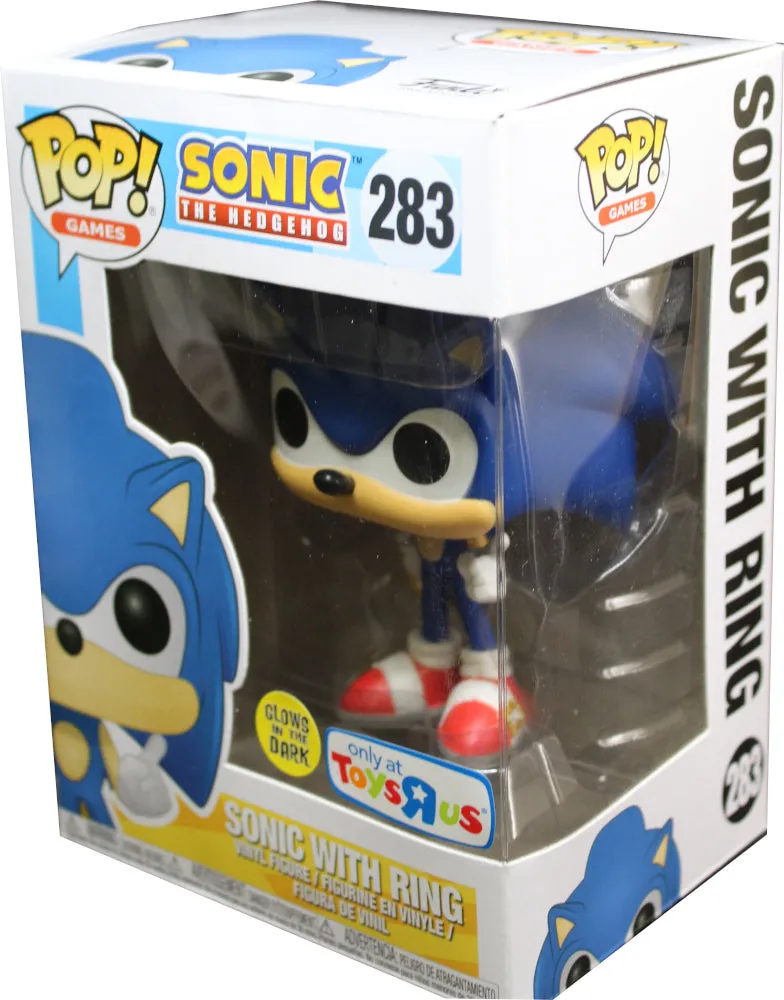 Sonic with Ring #283 – Sonic The Hedgehog Funko Pop! Games [Gitd Toys R Us Exclusive] [Minor Box Damage]