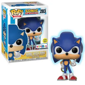 Sonic with Ring #283 – Sonic The Hedgehog Funko Pop! Games [Gitd Toys R Us Exclusive] [Minor Box Damage]