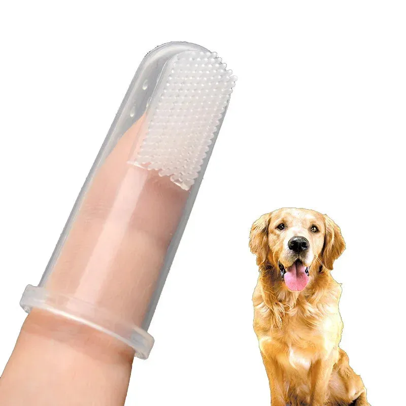 Super Soft Silicone Dog Teeth Tool Brush Teddy Dog Pet Finger Toothbrush Pet Supplies Dog Cat Cleaning Brush