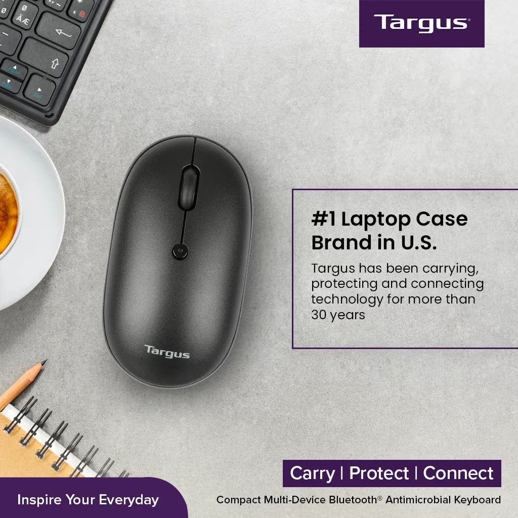 Targus Compact Multi-Device Antimicrobial Wireless Mouse AMB581