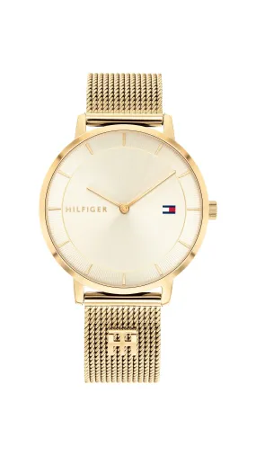 Tommy Hilfiger Tea Gold Case Face Mesh Band Watch  1782286