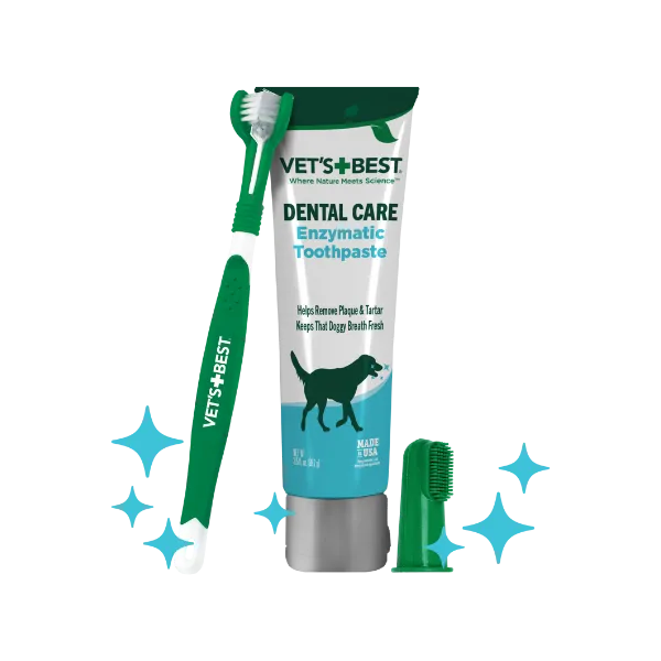 Vet's Best | Dog Healthcare | Dental Kit with Toothbrush & Enzymatic Gel Toothpaste