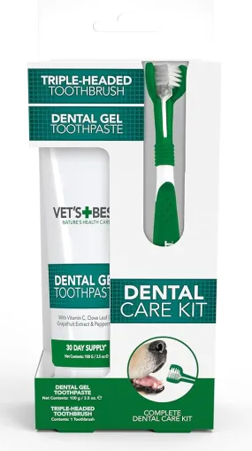 Vet's Best | Dog Healthcare | Dental Kit with Toothbrush & Enzymatic Gel Toothpaste