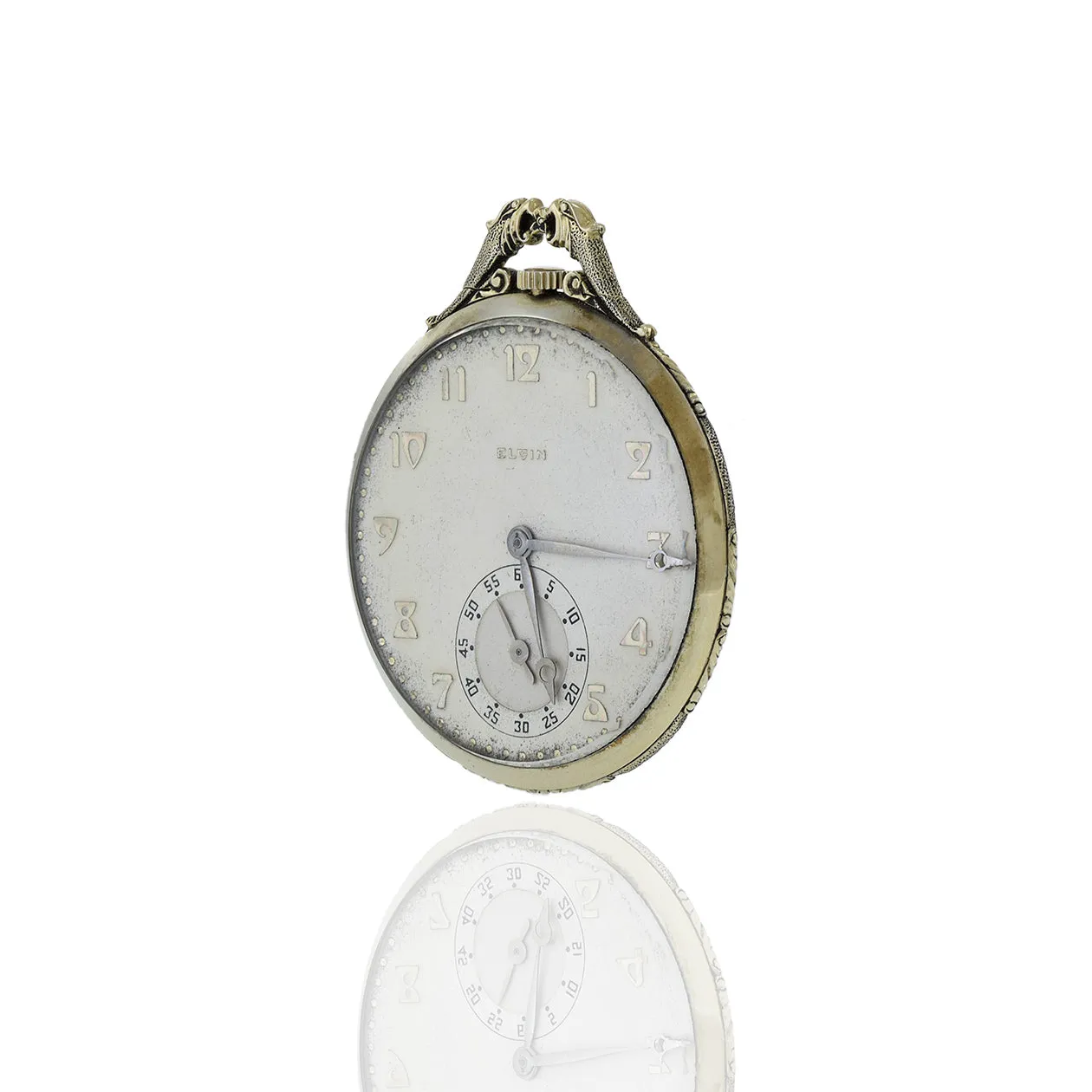 Vintage 1930's Elgin C.H. Hulburd 18KT White Gold Pocket Watch