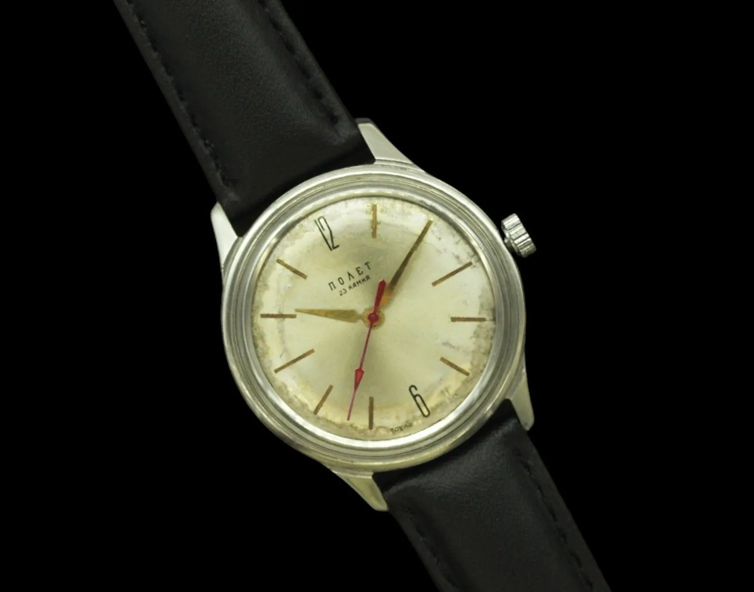 Vintage soviet mechanical wristwatch Poljot 2209 Steel case