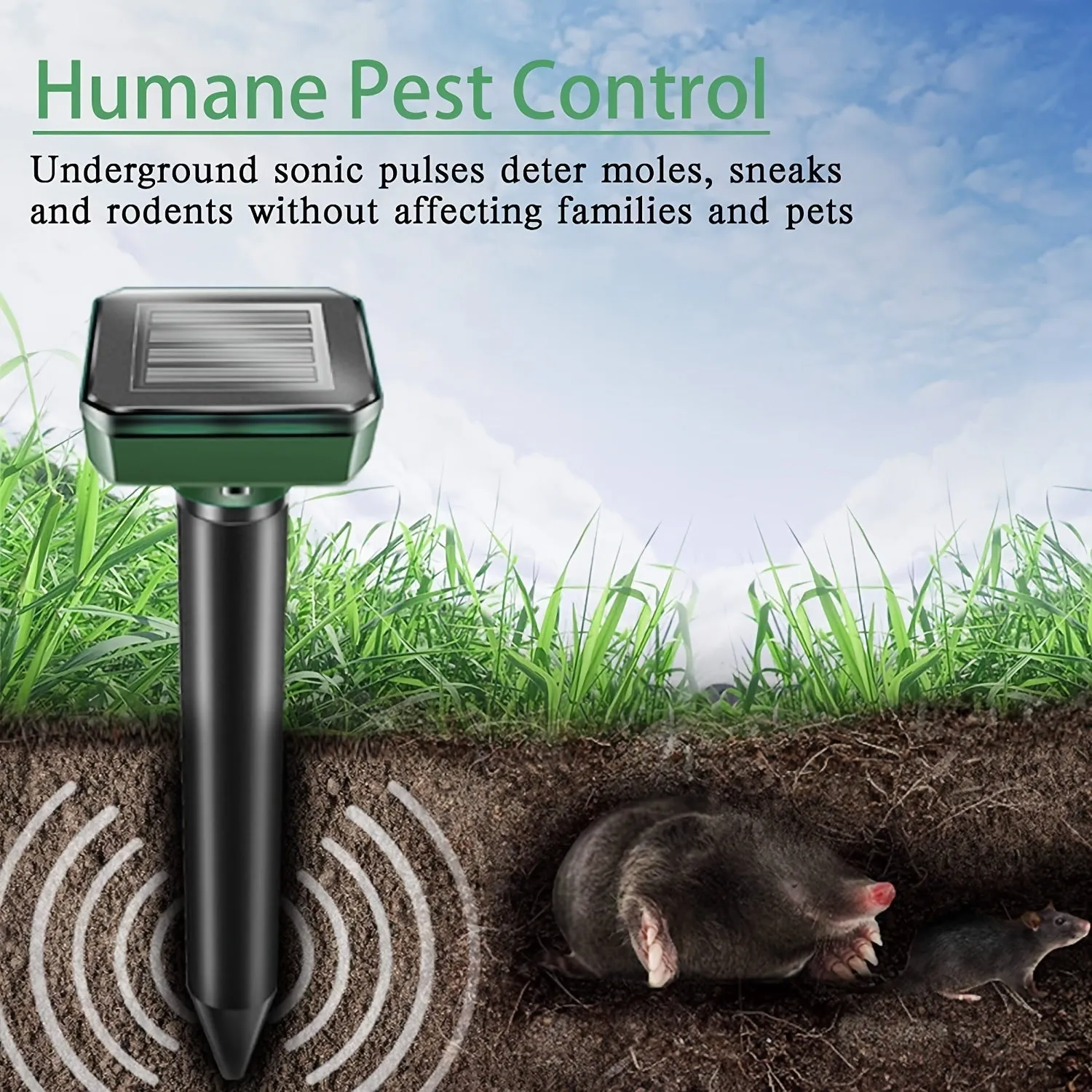 Waterproof Sonic Repeller Stakes For Groundhog