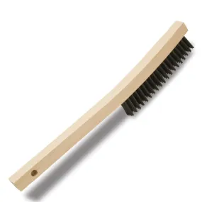 Wire Brush, Carbon Steel w/ Wood Handle, 7-3/4" Toothbrush Size