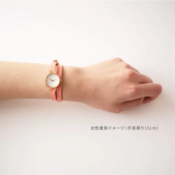 Women's Wristwatch - Coral, Japanese handmade wrist watch