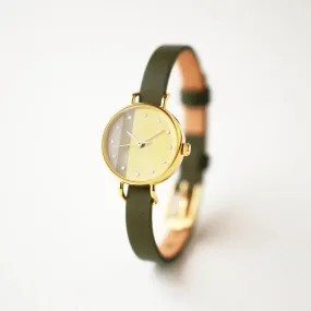 Women's Wristwatch - Sallow Color, Japanese handmade wrist watch